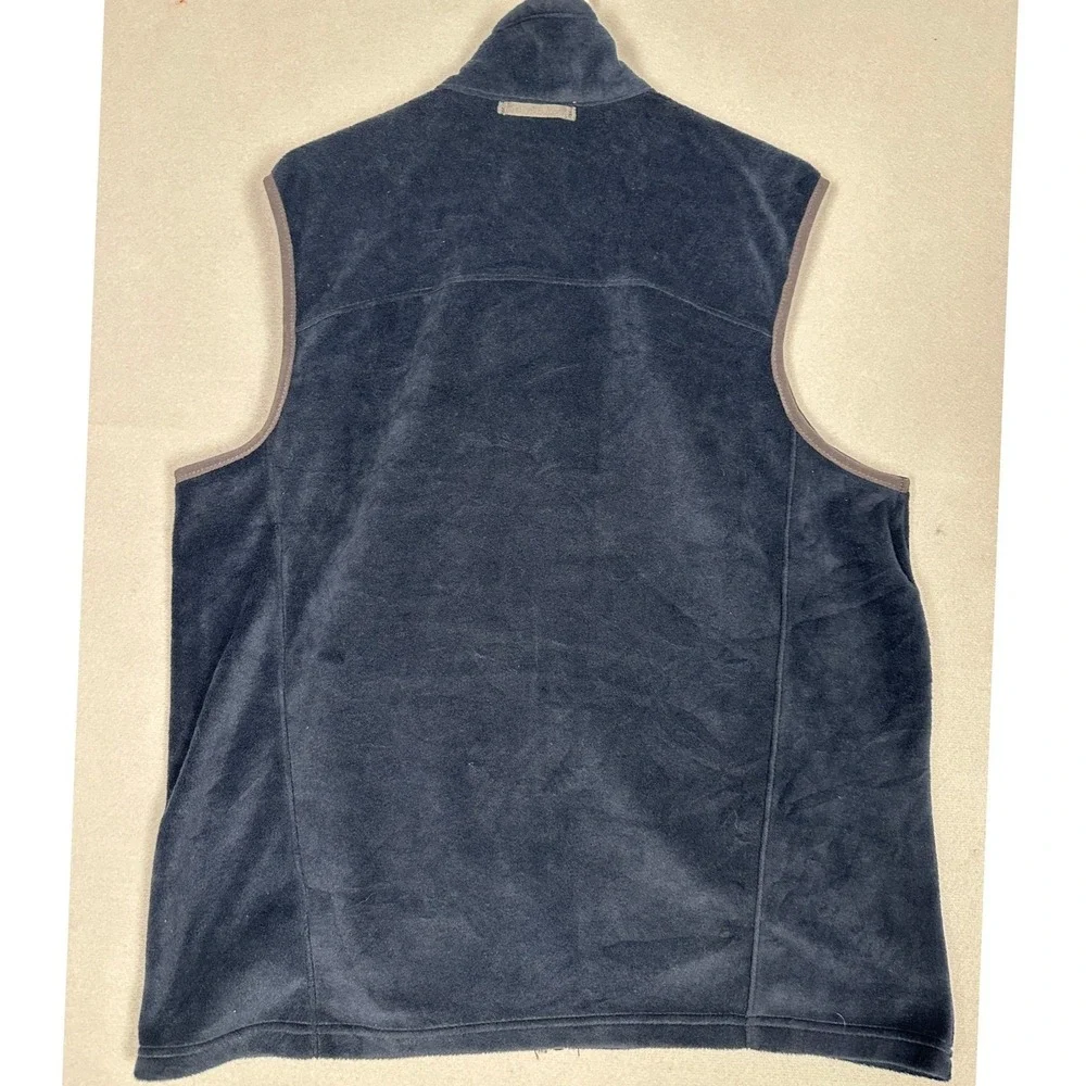 Eddie Bauer Vest Mens Large Navy Blue Full Zip Fleece Outdoor Gorpcore Layering